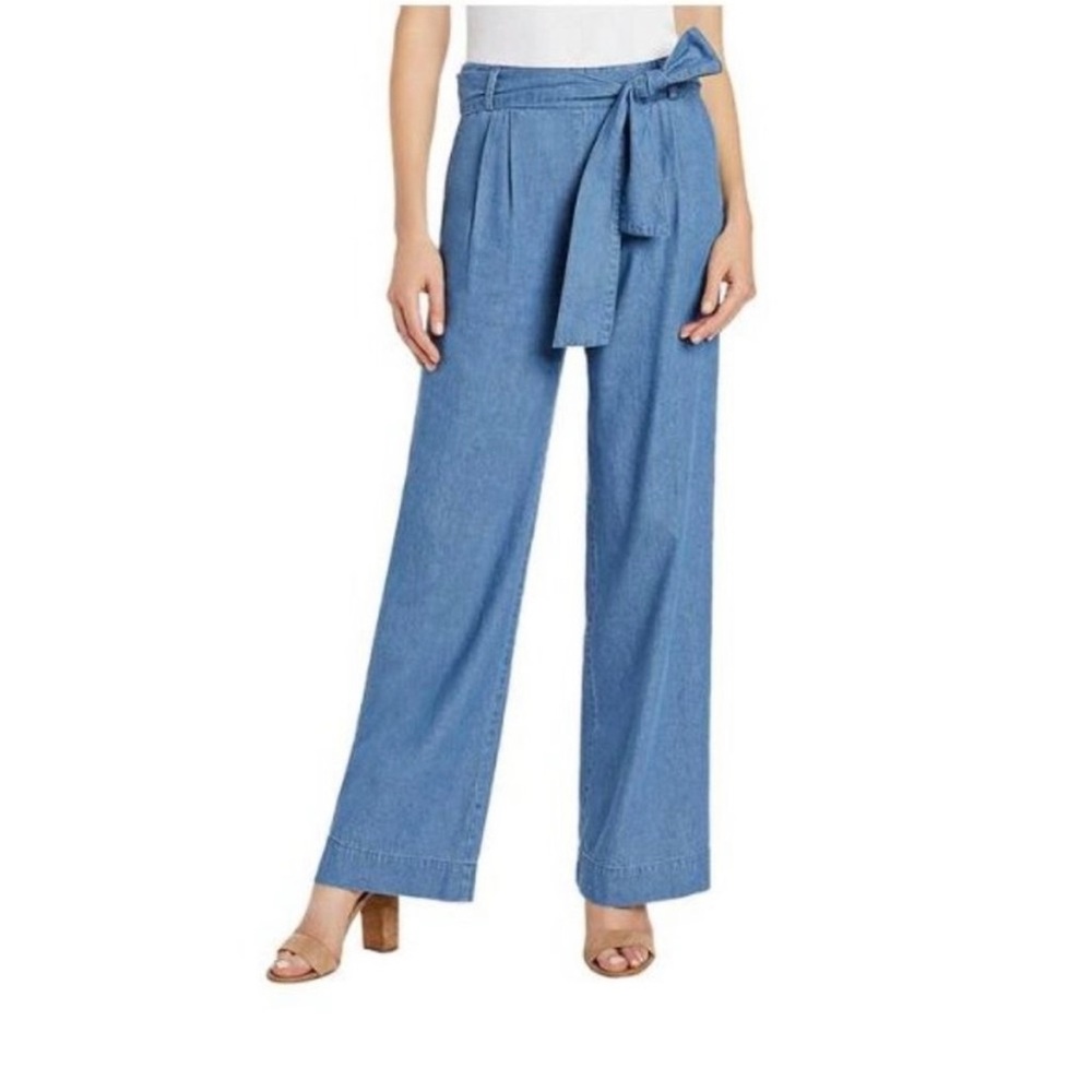 Chambray All Day! Adorable paper-bag waist pants (10)